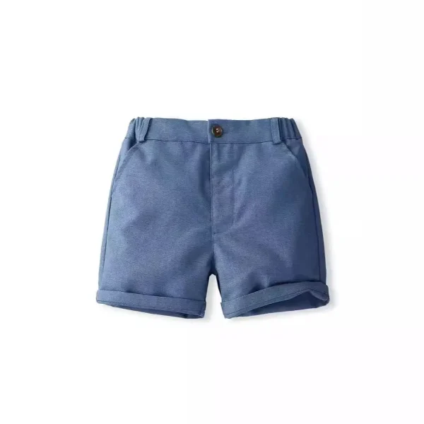 夏季新品童装男童绅士礼服套装儿童短袖飞机图案衬衫小童礼服批发