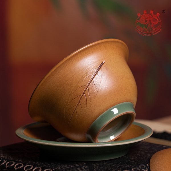 龙泉青瓷 功夫茶具三才盖碗手抓敬茶碗 陶瓷叶正茂手工高档泡茶碗