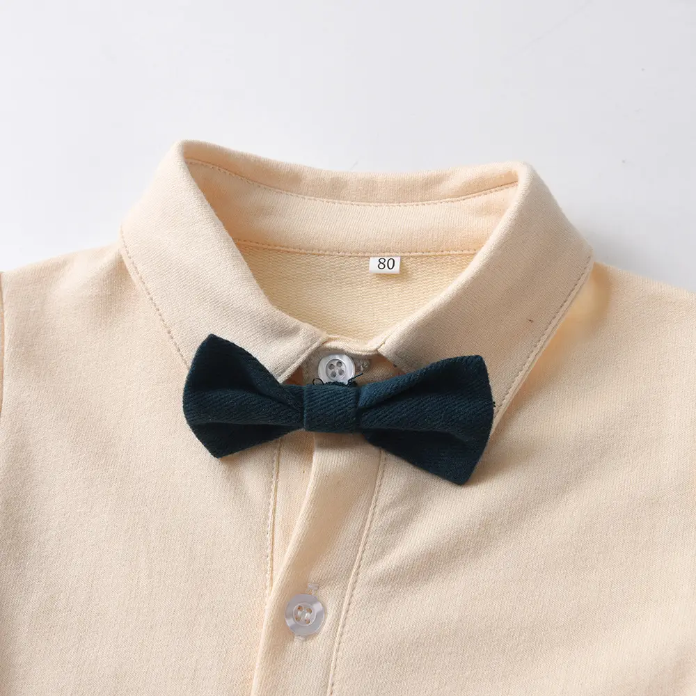 跨境外贸童装婴幼儿周岁衣服秋冬季哈衣绅士连体衣宝宝棉礼服服装