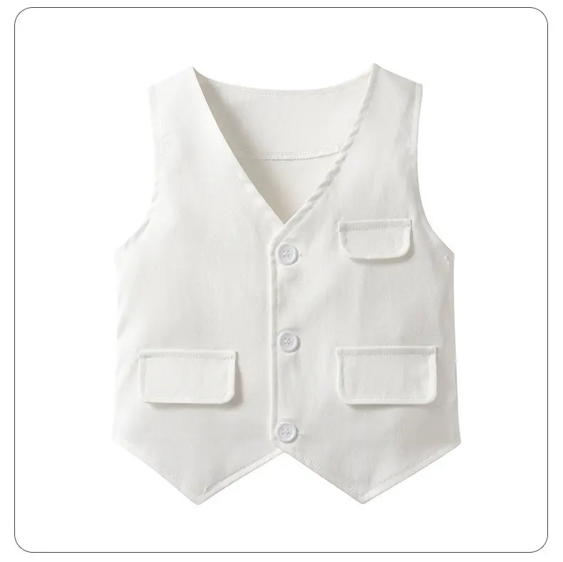 源头工厂短袖短裤马甲三件套儿童服装小少爷夏季哈衣正装男童套装