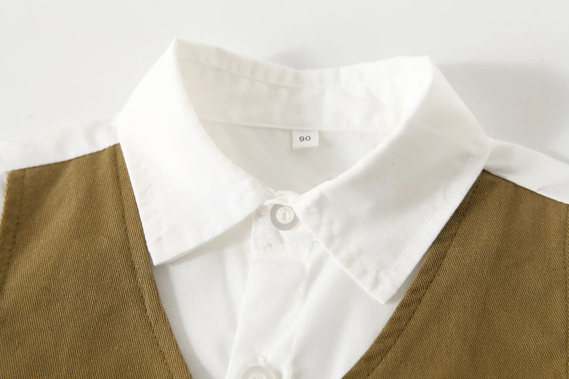 加工定制 宝宝衣服男童绅士礼服儿童春秋长袖马甲假两件长裤套装