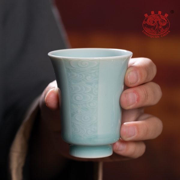 龙泉青瓷 创意手工家用功夫茶具主人杯单杯 陶瓷闻香杯品茗杯水杯