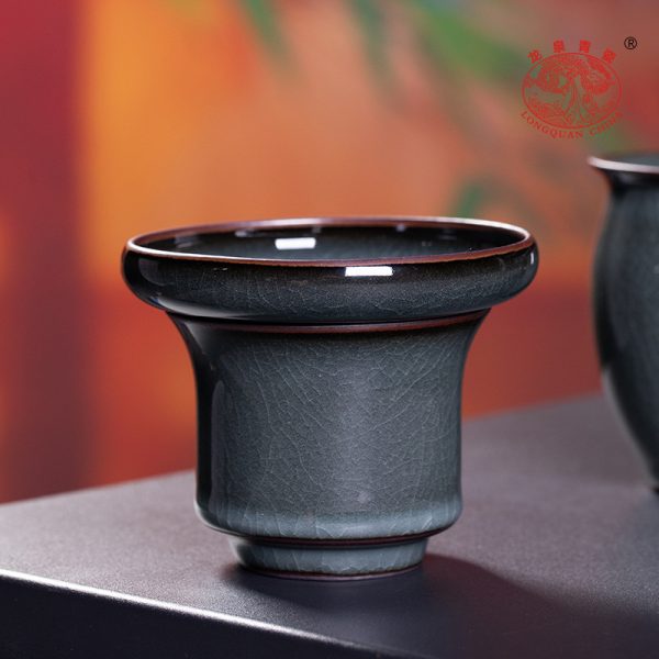 龙泉青瓷茶漏漏托铁胎可养开片茶叶过滤网托陶瓷家用功夫茶具配件
