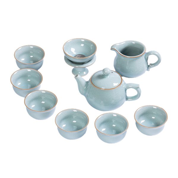 龙泉青瓷2024新款功夫茶具套装陶瓷茶壶茶杯轻奢高档家用喝茶泡茶