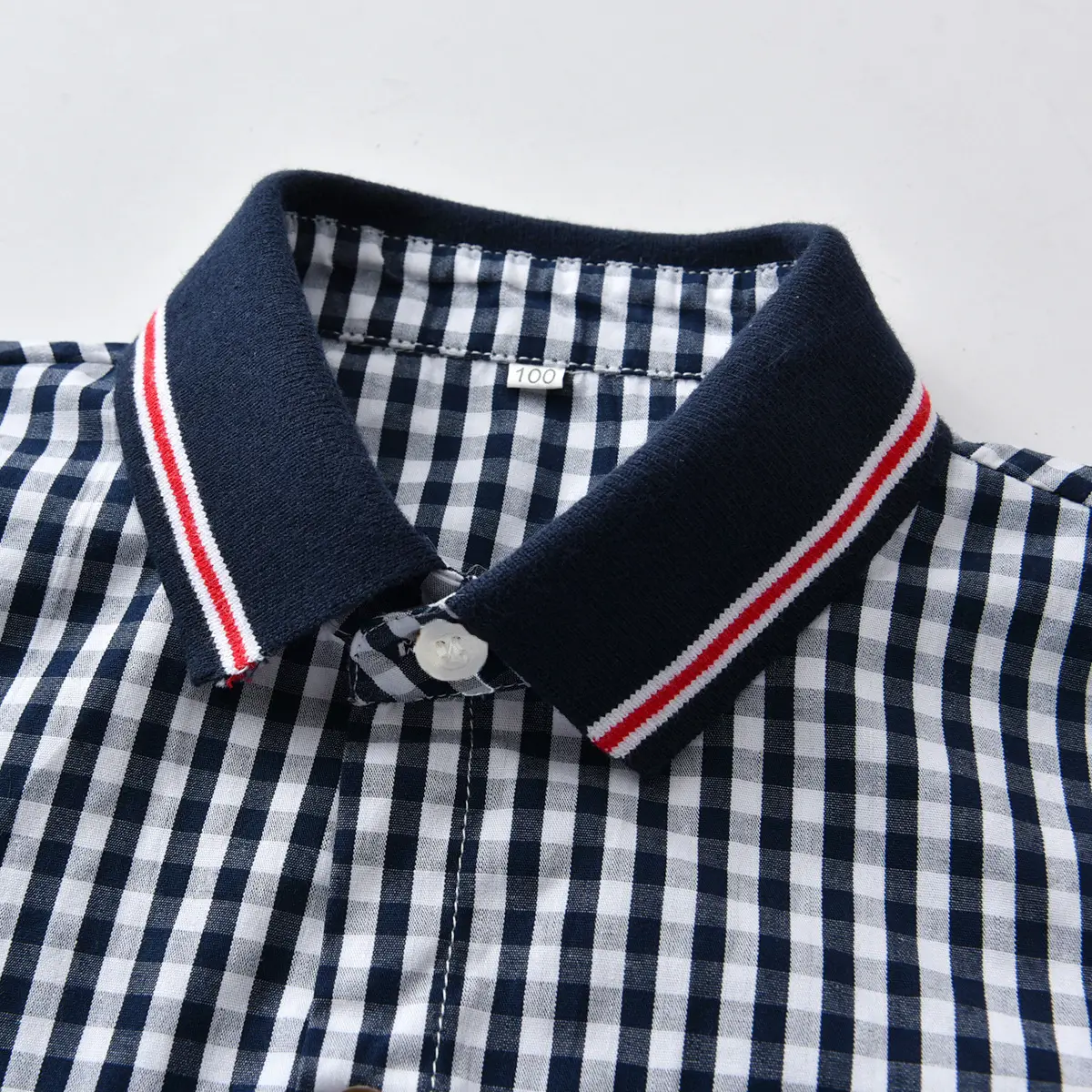 定制跨境欧美绅士礼服男童春秋新款格子长袖衬衫套装厂家批发