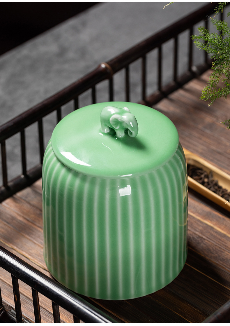 龙泉青瓷 茶叶罐密封罐大容量储存罐 陶瓷通用普洱红茶防潮收纳盒