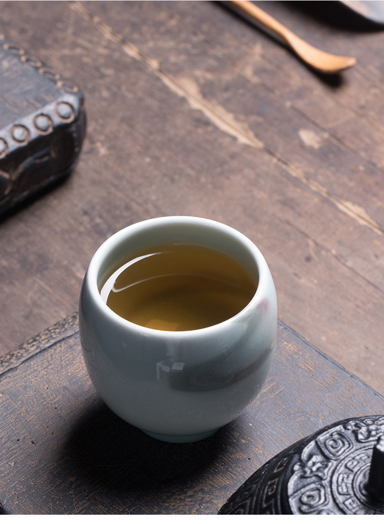 龙泉青瓷 创意原矿手工主人杯单个杯 陶瓷品茗杯茶碗高档功夫茶杯