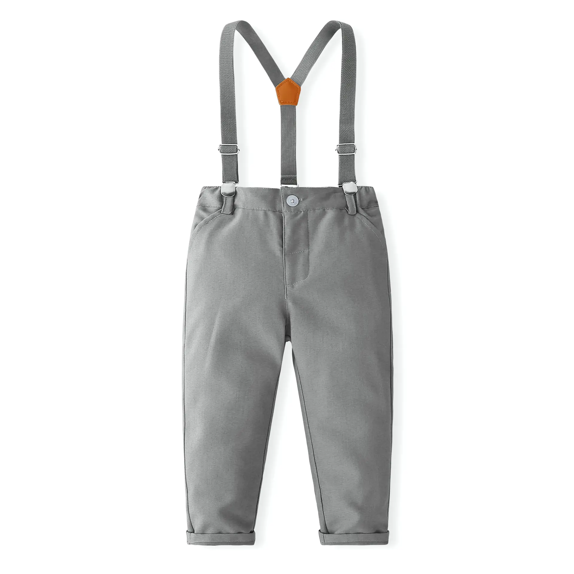 跨境秋季儿童英伦风小礼服花童小主持人钢琴表演服男童衬衫背带套