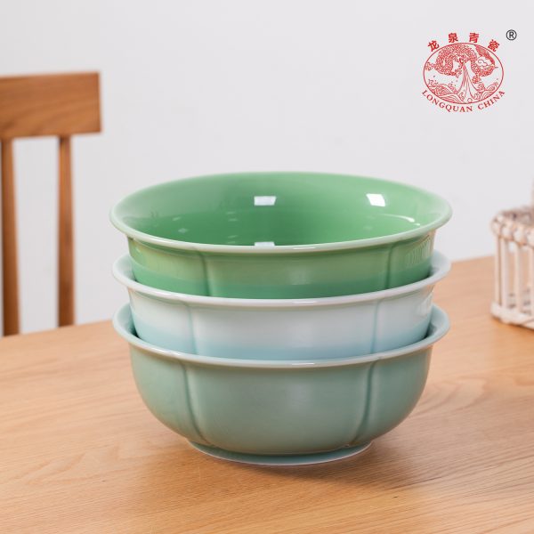 龙泉青瓷大汤碗家用品锅带盖子酸菜鱼大盆碗陶瓷大碗水煮汤盆鱼碗