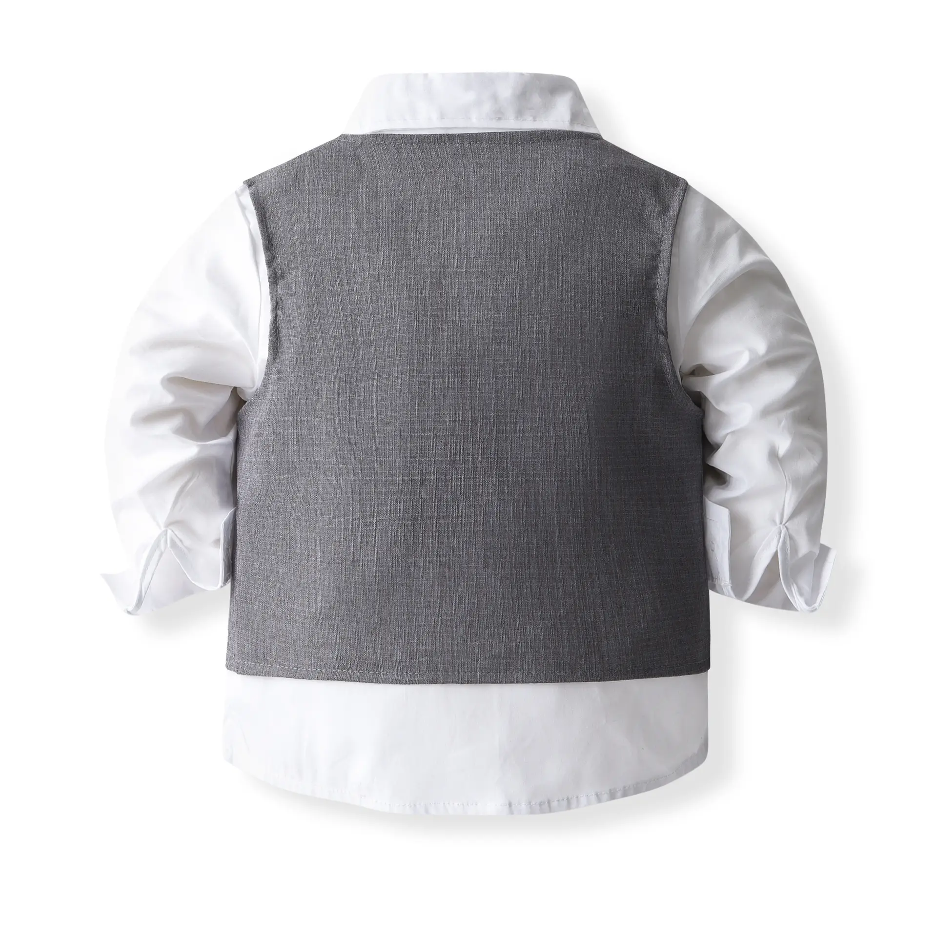 跨境男童西服套装小童周岁生日宴会礼服马甲长袖衬衫长裤三件绅士