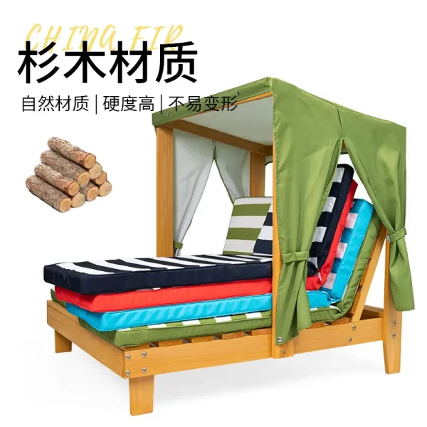 儿童户外沙滩躺椅幼儿园靠背沙发家具孩小朋友宠物躺床双人椅室外