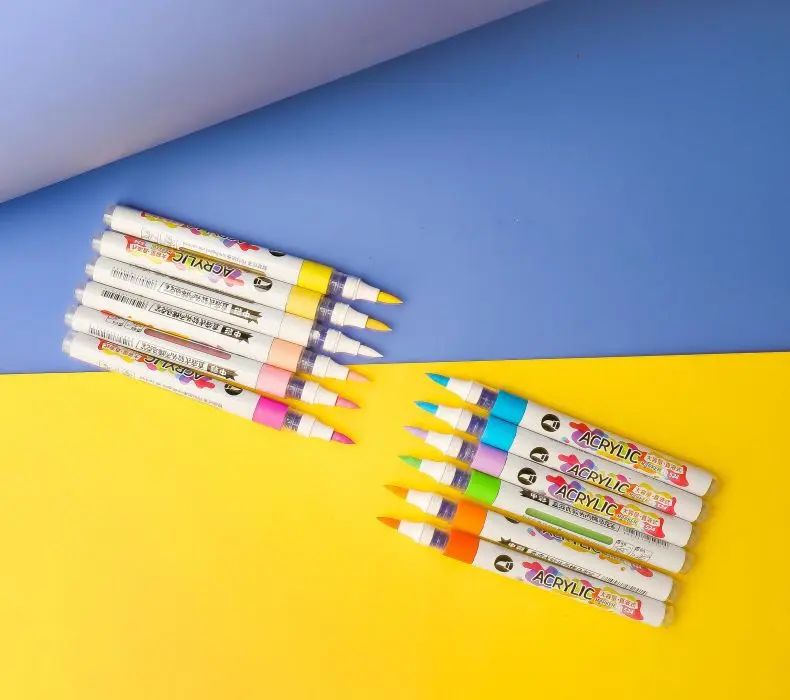 工厂直供524直液式软头丙烯马克笔48色不透色可叠色儿童小学生水