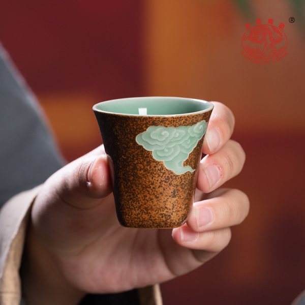 龙泉青瓷 功夫茶具旅行套装柴烧三才盖碗泡茶杯 陶瓷高端一碗四杯