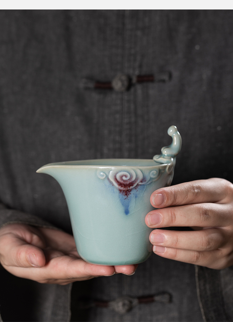 龙泉青瓷 公道茶杯高档手工茶海分茶器 陶瓷钧窑创意功夫茶道配件