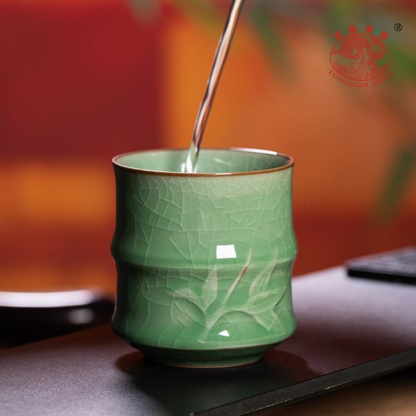 龙泉青瓷茶杯套装家用待客小杯子陶瓷个性中式随手泡茶杯批发logo