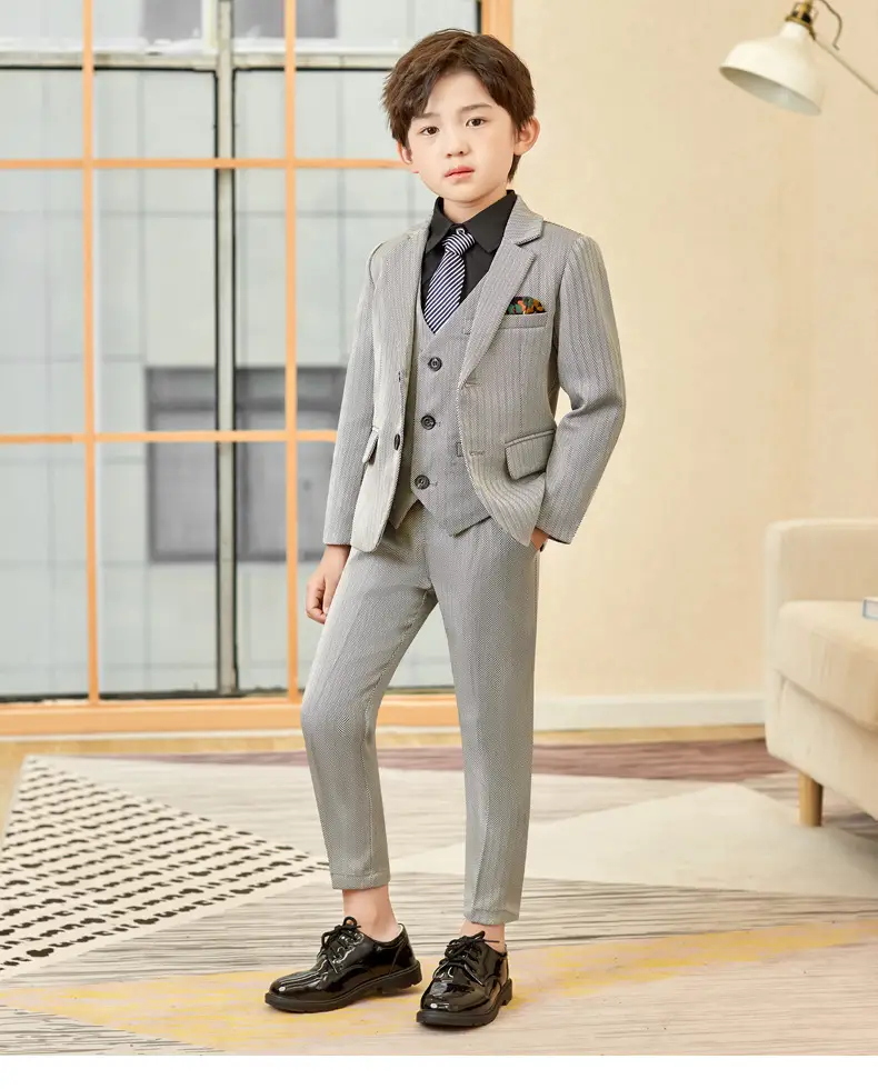 男童礼服外套套装儿童秋冬西服童装婚礼花童主持人西装中大童衣服