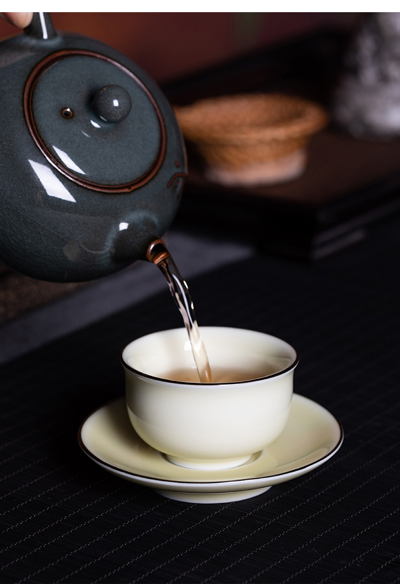 龙泉青瓷 创意家用品茗杯功夫茶杯单杯 陶瓷半手工主人杯茶碗茶盏