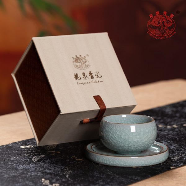 龙泉青瓷 主人杯手工冰裂大号功夫茶杯盏单杯 陶瓷哥窑品茗杯茶碗