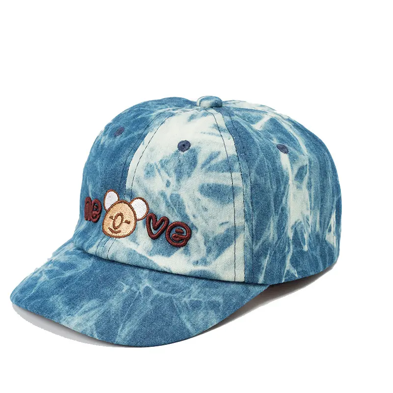 跨境 春秋新款棒球帽 儿童鸭舌帽百搭小熊卡通帽子可调节一件代发