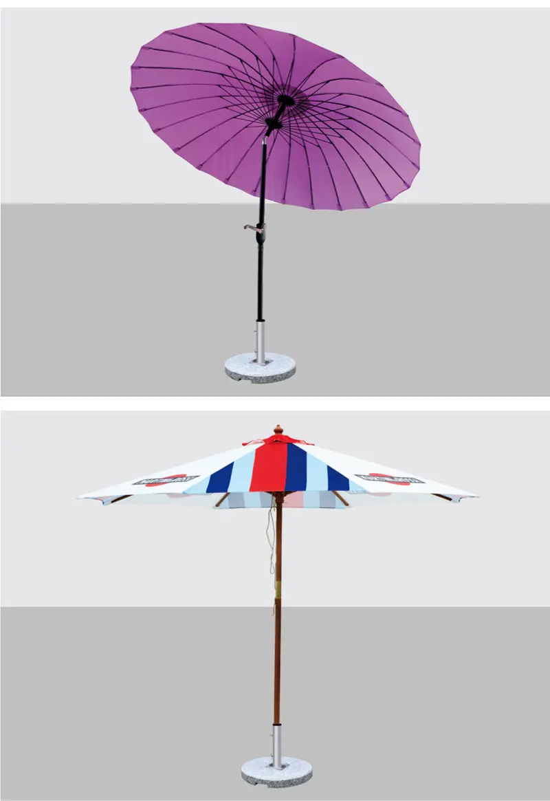 【中柱伞定制】室外实木太阳能伞摆摊户外遮阳伞商业街广告花园伞