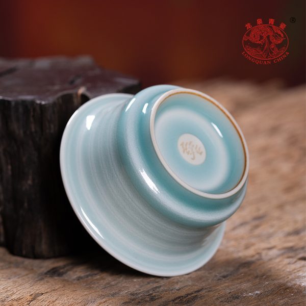 龙泉青瓷 创意高档纯手工主人杯单杯 陶瓷功夫茶具品茗茶杯礼盒装
