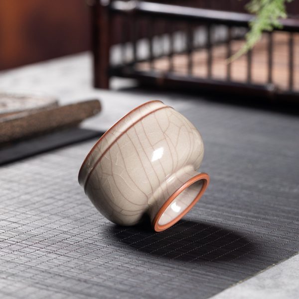 龙泉青瓷 传世哥窑主人杯茶杯单个杯 陶瓷品茗杯高端茶具手工茶碗