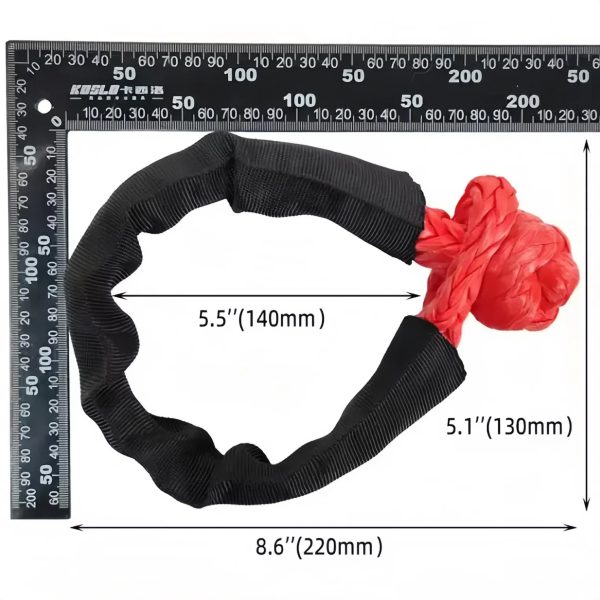 10mm*56cm 护套款软卸扣 汽车应急工具 疙瘩绳脱困救援拖车钩户外