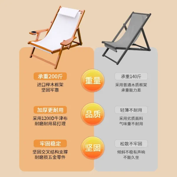野餐露营地躺椅休闲午休便携式沙滩椅户外可折叠椅子凉藤椅工厂家