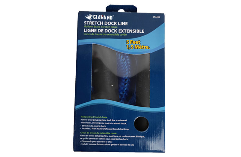 小型船只停船绳带钩单钩泊船绳汽摩艇弹力码头绳拉伸船用揽绳