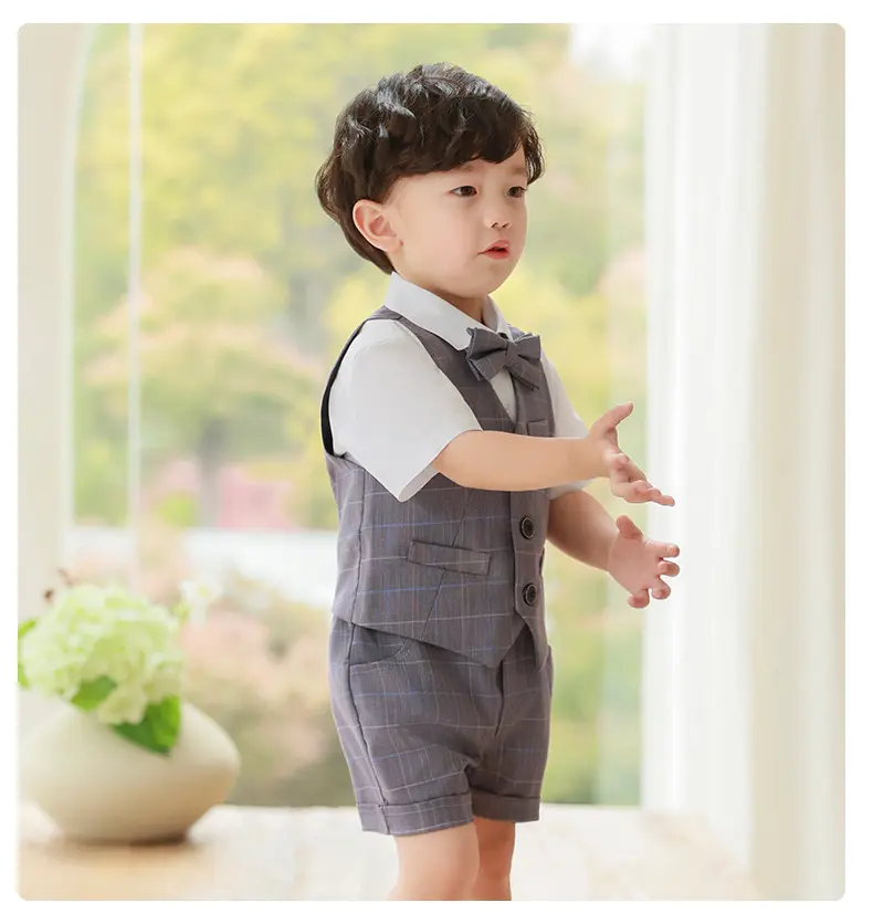 男童西装套装周岁礼服男孩夏季宝宝小西服生日儿童小西服婚礼花童