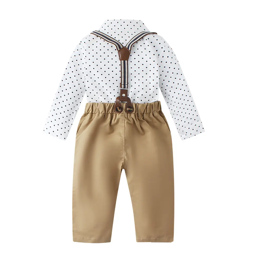 加工定制 跨境 欧美新款春秋童装男童长袖衬衫长裤绅士三件套礼服