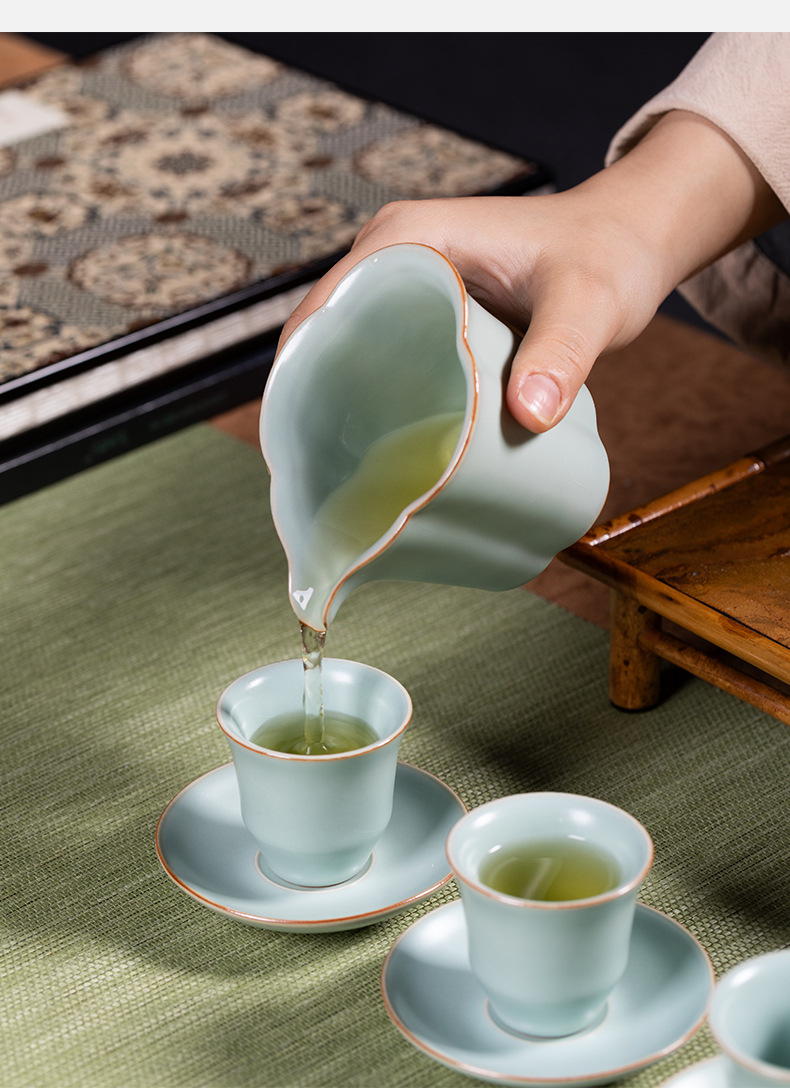 龙泉青瓷汝窑公道杯大号功夫茶具泡茶均茶器陶瓷家用单个防烫茶海