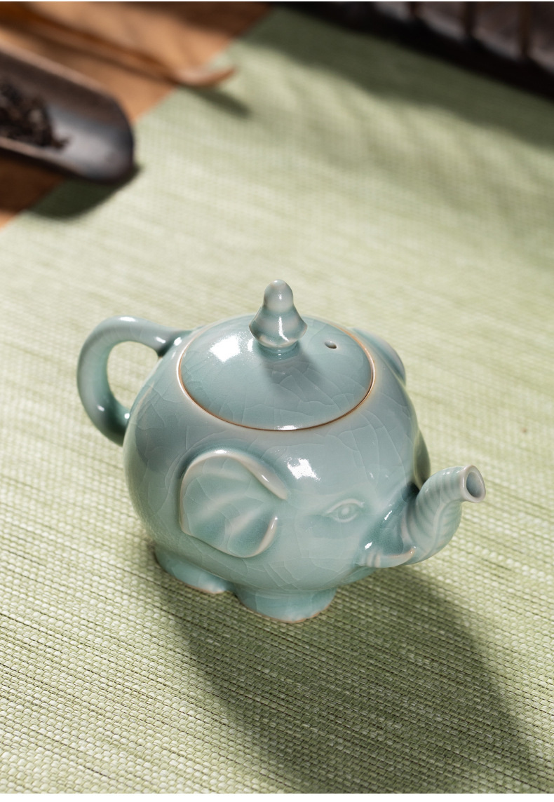 龙泉青瓷开片可养功夫茶具带过滤单个泡茶壶汝瓷陶瓷一人用冲泡壶