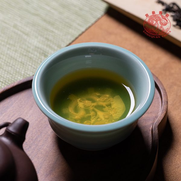 龙泉青瓷 纯手工高档主人杯单杯 陶瓷泡茶碗功夫茶杯品茗杯礼盒装