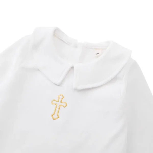 跨境春秋新款婴儿可爱连体衣宝宝洗礼服衣服套装哈衣爬服娃娃睡衣