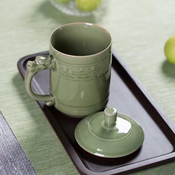 龙泉青瓷 陶瓷办公杯水杯办公杯礼品盒套装茶杯 商务会议春节送礼