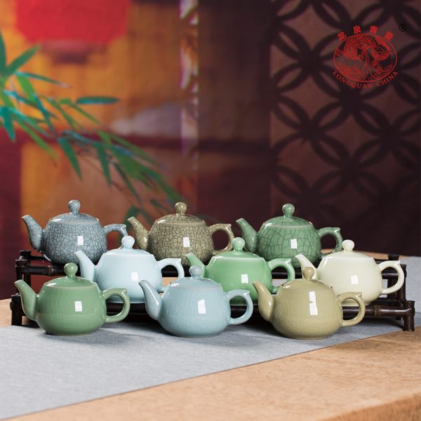 龙泉青瓷 创意家用茶壶功夫茶具过滤壶单壶 陶瓷中式大容量泡茶壶