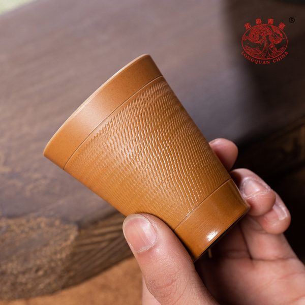 龙泉青瓷 创意闻香杯手工跳刀主人杯单杯 陶瓷高档功夫茶杯品茗杯