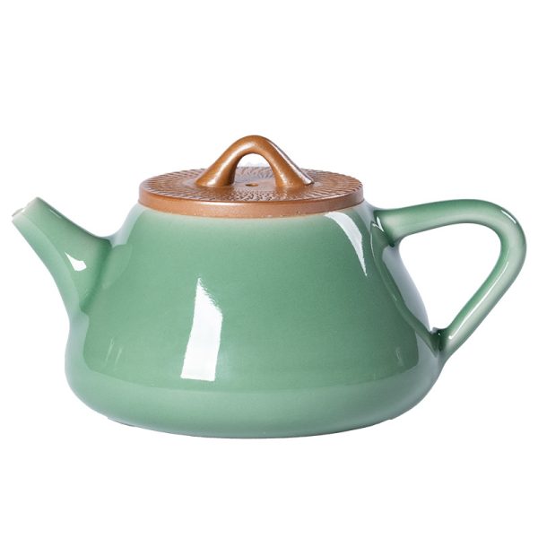 龙泉青瓷手工过滤泡茶壶陶瓷复古原矿小茶壶家用高档功夫茶具批发