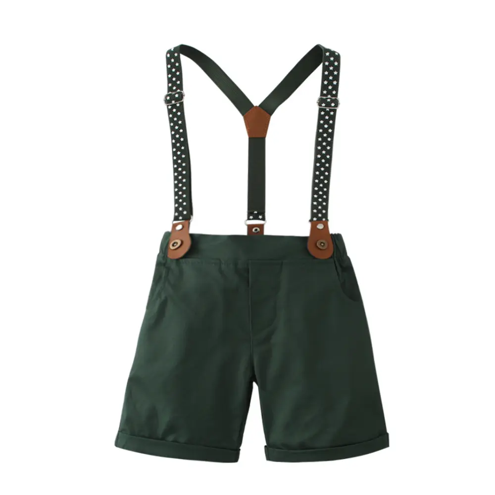 加工定制 男宝宝夏季新款儿童短袖两件套背带英伦绅士kids dress