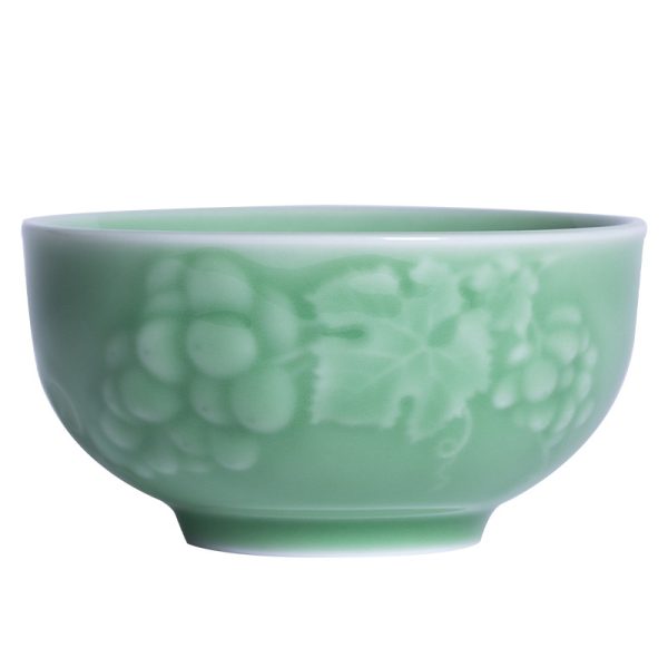 龙泉青瓷 家用4.5英寸米饭碗单个加厚吃饭碗 陶瓷中式餐具甜品碗