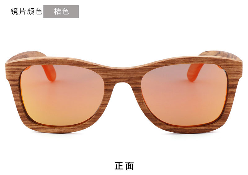 跨境新款圆脸框架竹木眼镜 复古户外骑行偏光太阳眼镜 厂家可定制