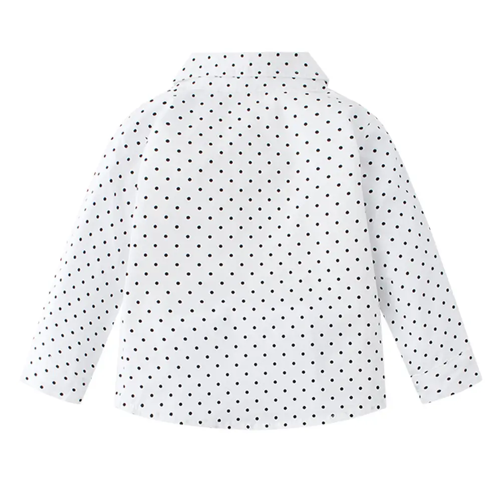 跨境欧美新款春秋童装 男童长袖衬衫绅士礼服单上衣领结表演服