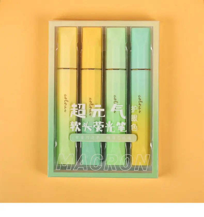 多巴胺色系大容量扁头荧光笔标记笔学生高颜值彩色划重点手帐笔
