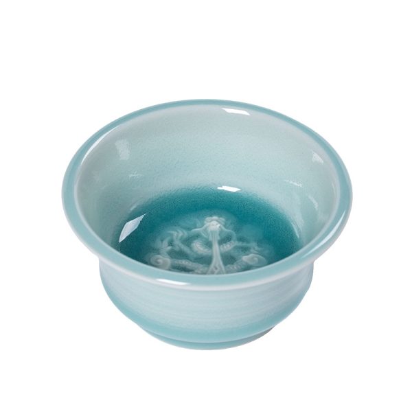 龙泉青瓷 创意高档纯手工主人杯单杯 陶瓷功夫茶具品茗茶杯礼盒装