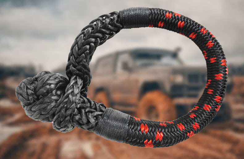 超高分子聚乙烯编织款软卸扣 户外救援 红黑搭配轻巧可代替疙瘩绳