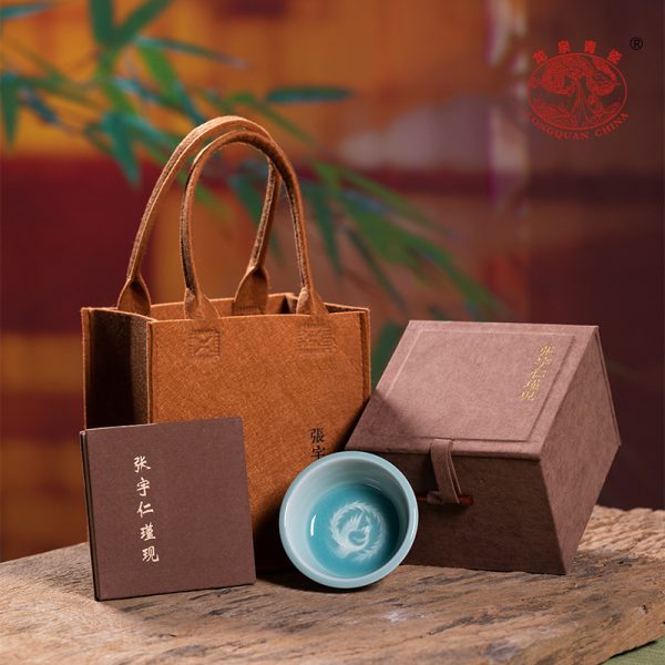 龙泉青瓷 功夫茶杯高档手工主人杯单杯 陶瓷创意品茗杯茶盏礼盒装