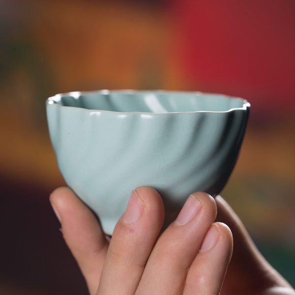 龙泉青瓷 汝窑主人杯单杯茶具 功夫茶杯 品茗杯陶瓷家用会客杯