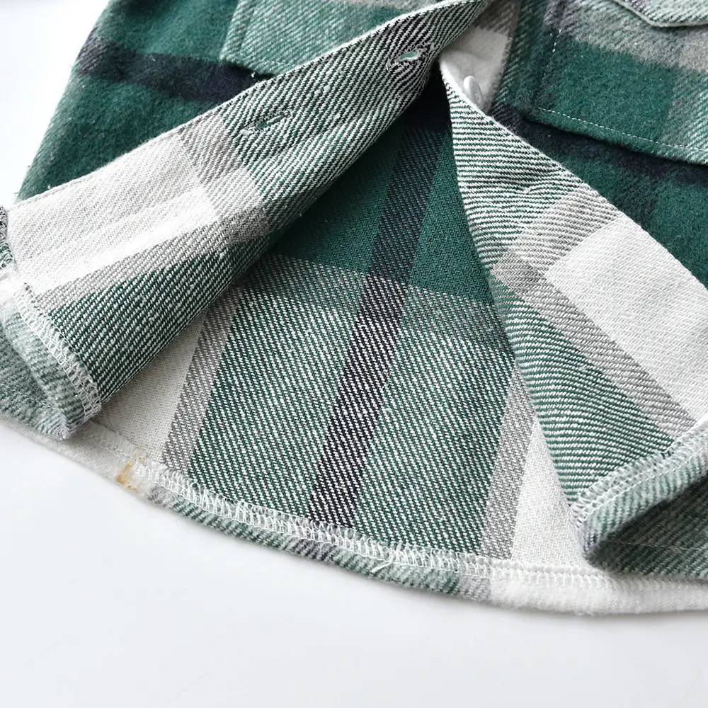 外贸童装男童蓝色拼接格子口袋衬衫长袖2022秋季新款春秋儿童上衣