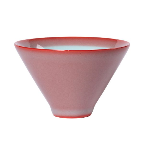 龙泉青瓷 功夫茶杯手工主人杯单杯 陶瓷红釉斗笠杯大号品茗杯茶盏